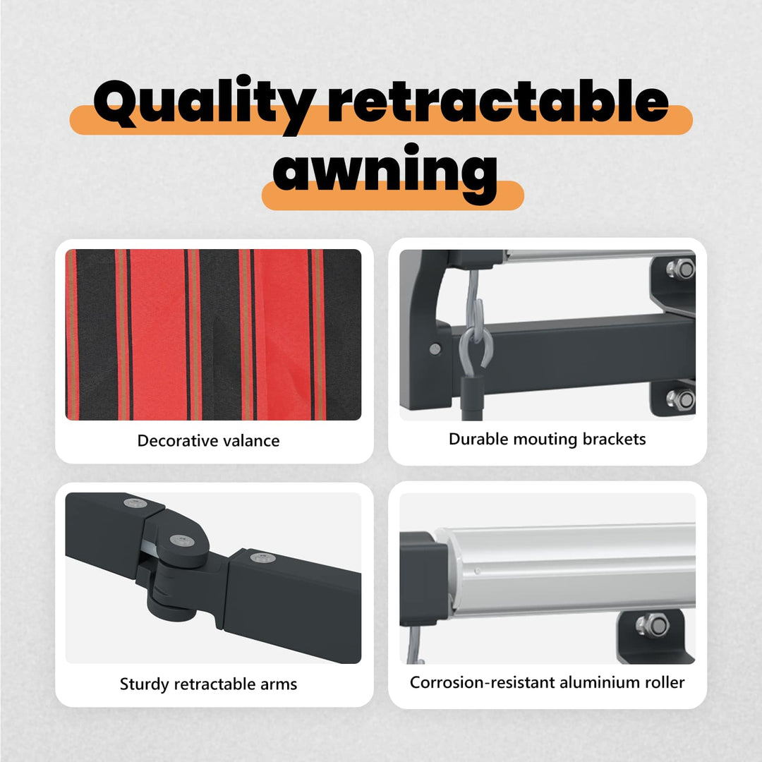 Udtrækkelig markise orange og brun 300 x 250 cm