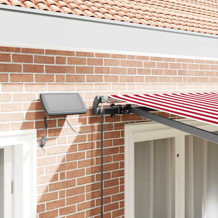 Udtrækkelig markise Rød og Hvid 300 x 250 cm Stof og aluminium