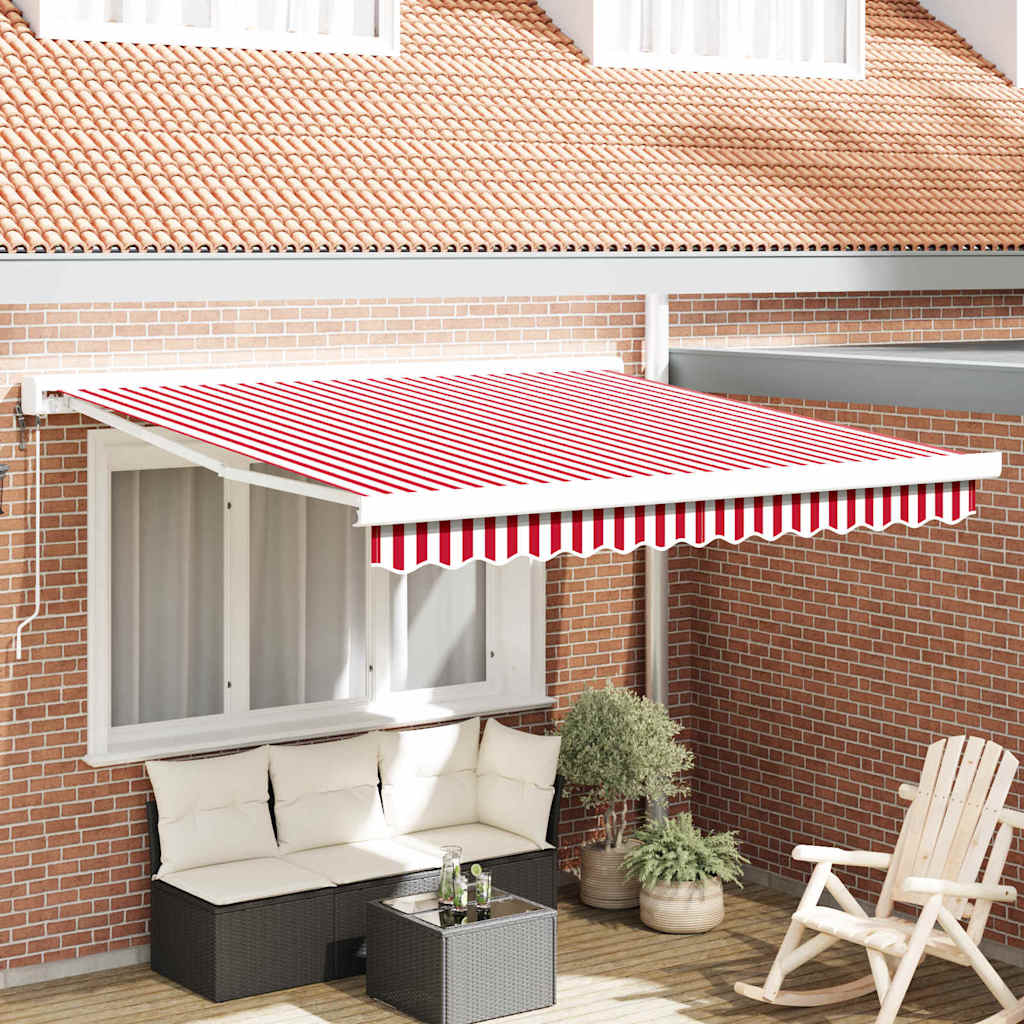 Udtrækkelig markise Rød og Hvid 300 x 250 x 165 cm