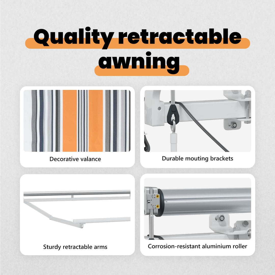 Udtrækkelig markise Flerfarvet 300 x 250 cm Polyester