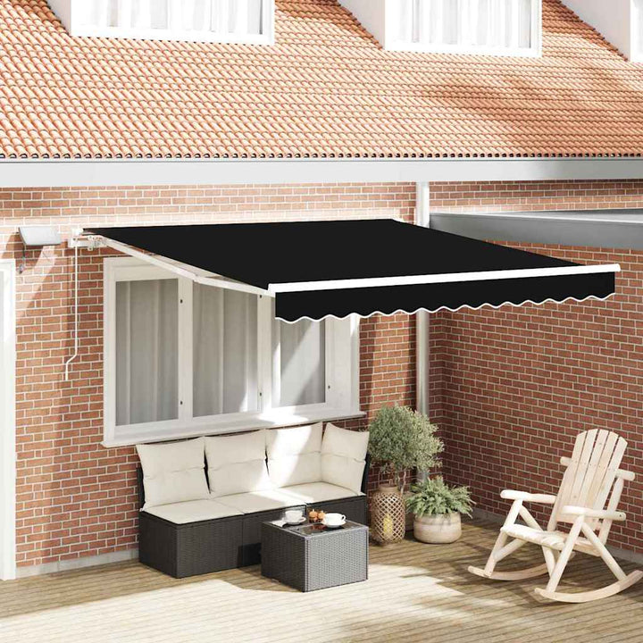 Udtrækkelig markise Sort 300 x 250 cm Stof og aluminium