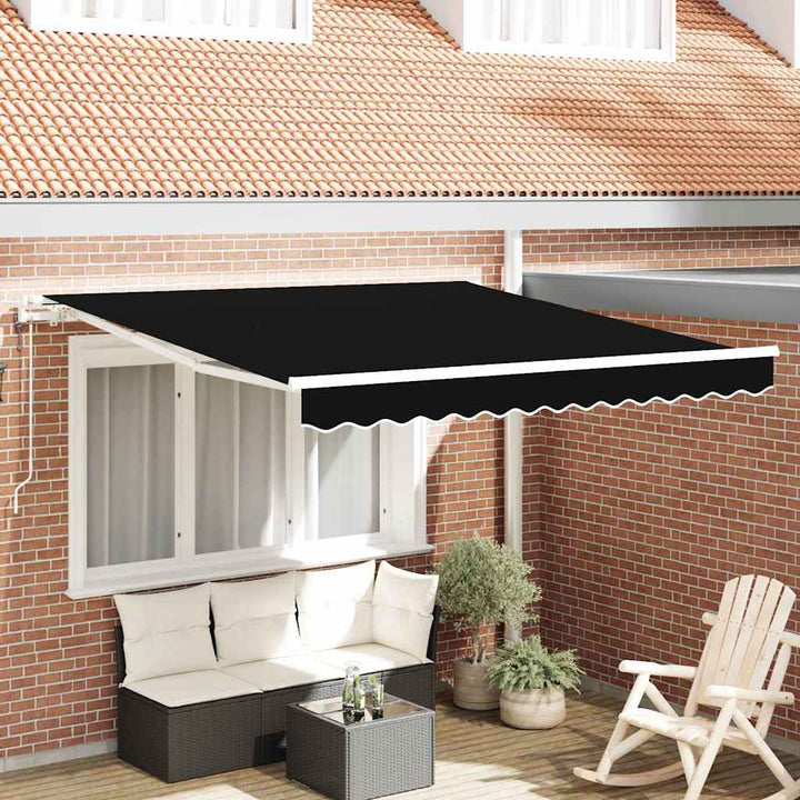 Udtrækkelig markise Sort 300 x 250 cm Stof og aluminium