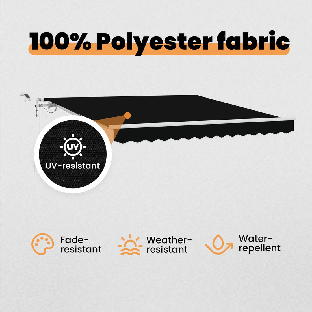 Udtrækkelig markise Sort 300 x 250 cm Polyester