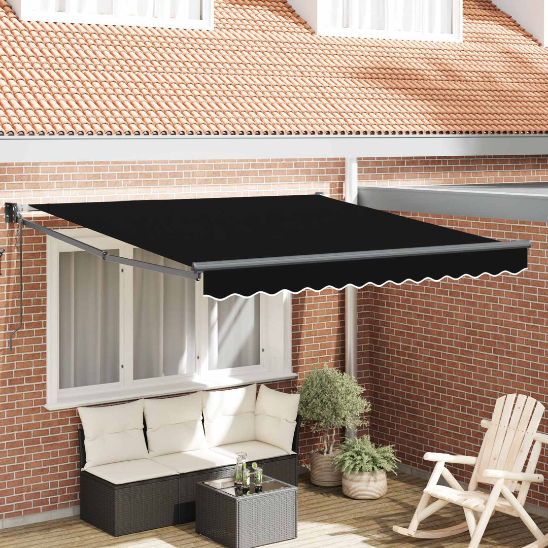 Udtrækkelig markise Sort 300 x 250 x 165 cm Polyester og metal