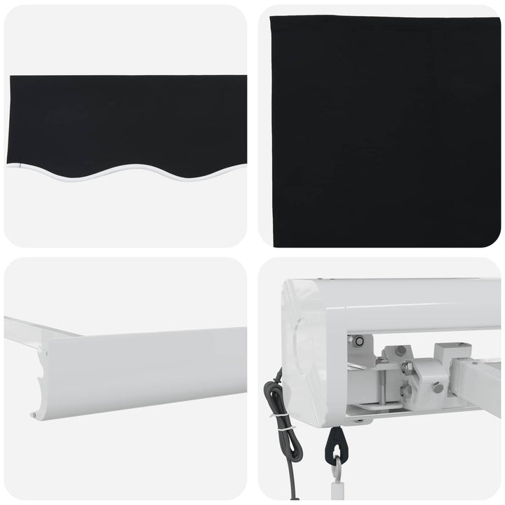 Udtrækkelig markise Sort 300 x 250 x 165 cm Stof og Metal