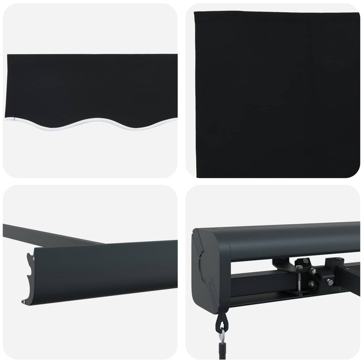 Udtrækkelig markise Sort 300 x 250 cm Canvas og Aluminium
