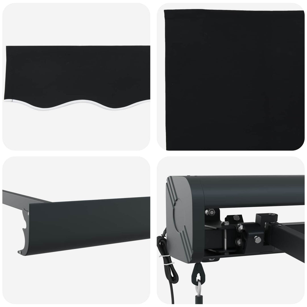 Udtrækkelig markise Sort 300 x 250 x 165 cm Stof og Metal