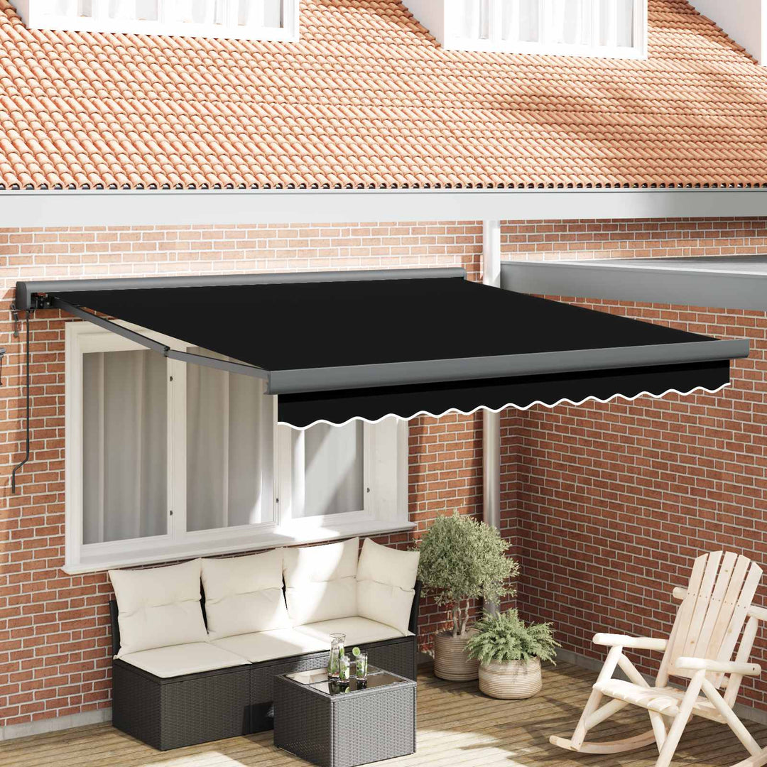 Udtrækkelig markise Sort 300 x 250 x 165 cm Stof og Metal