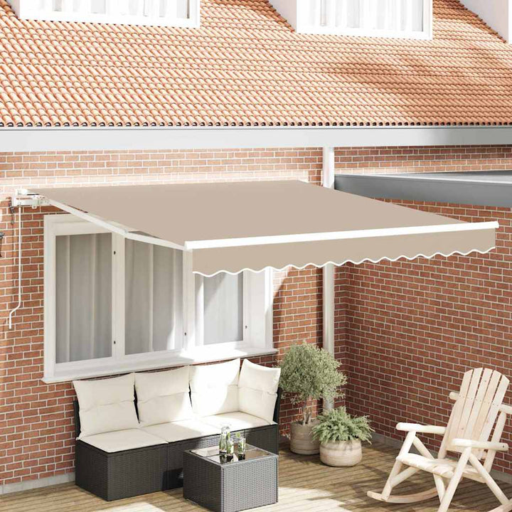 Udtrækkelig markise Beige 300 x 250 cm Stof og aluminium