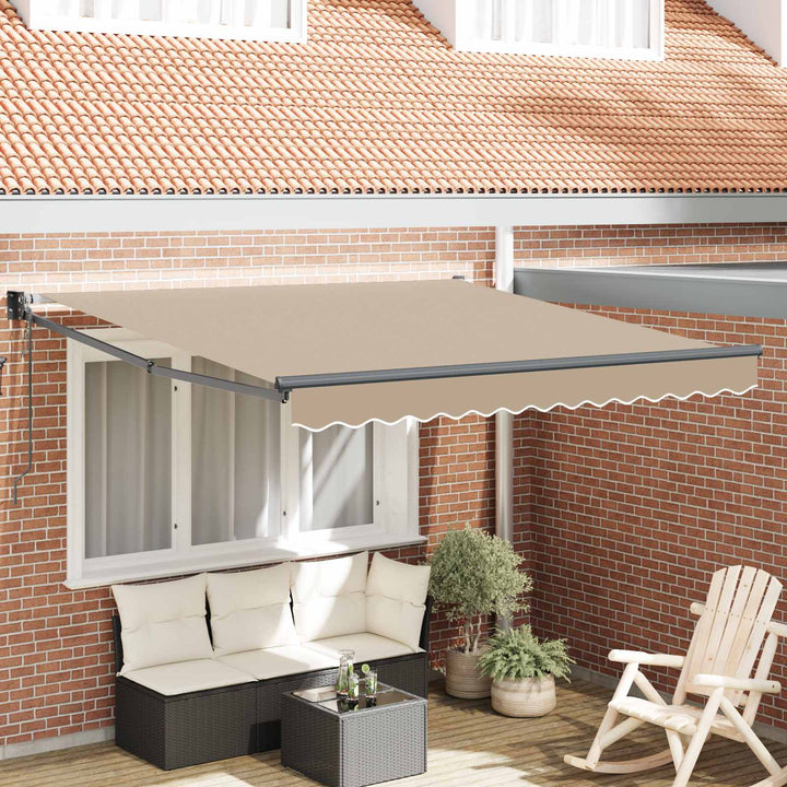 Udtrækkelig markise Beige 300 x 250 x 165 cm Polyester og metal