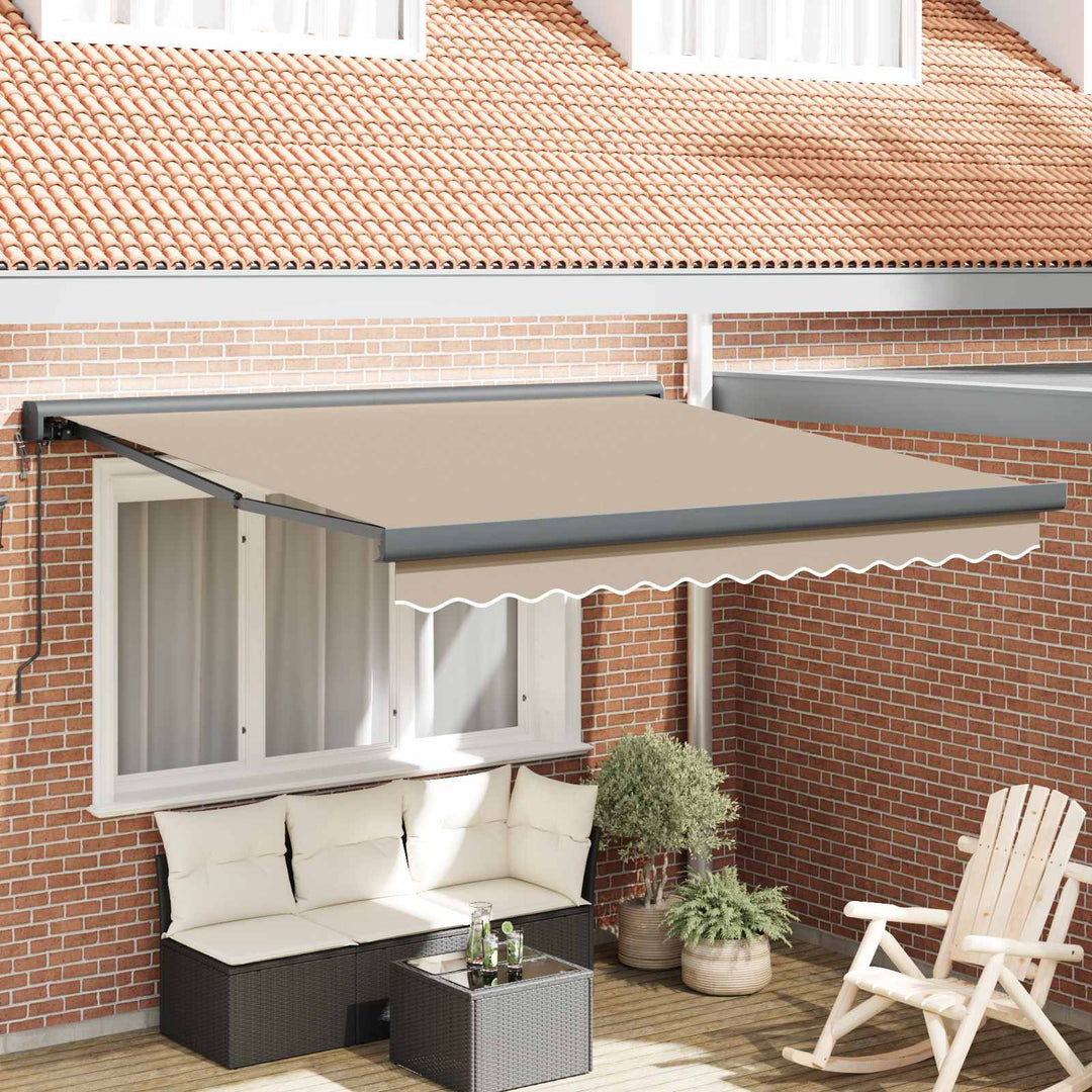 Udtrækkelig markise Beige 300 x 250 cm Stof og Metal