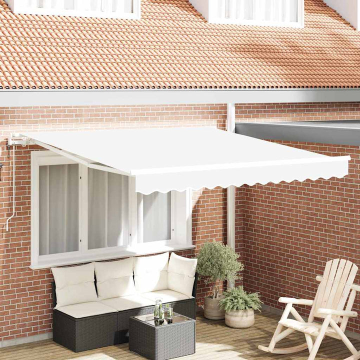 Udtrækkelig markise Hvid 300 x 250 cm Stof og aluminium