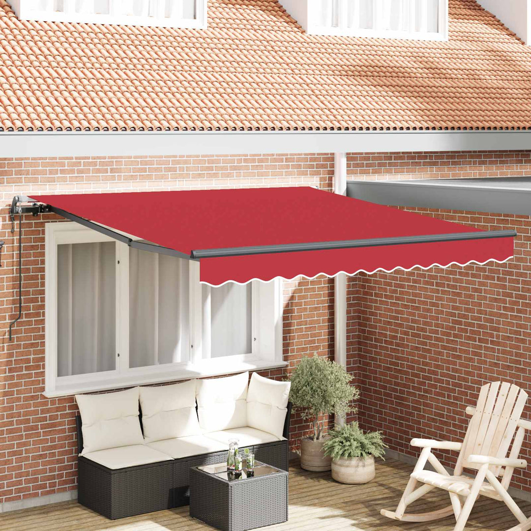 Udtrækkelig markise Rød 300 x 250 cm Stof og aluminium