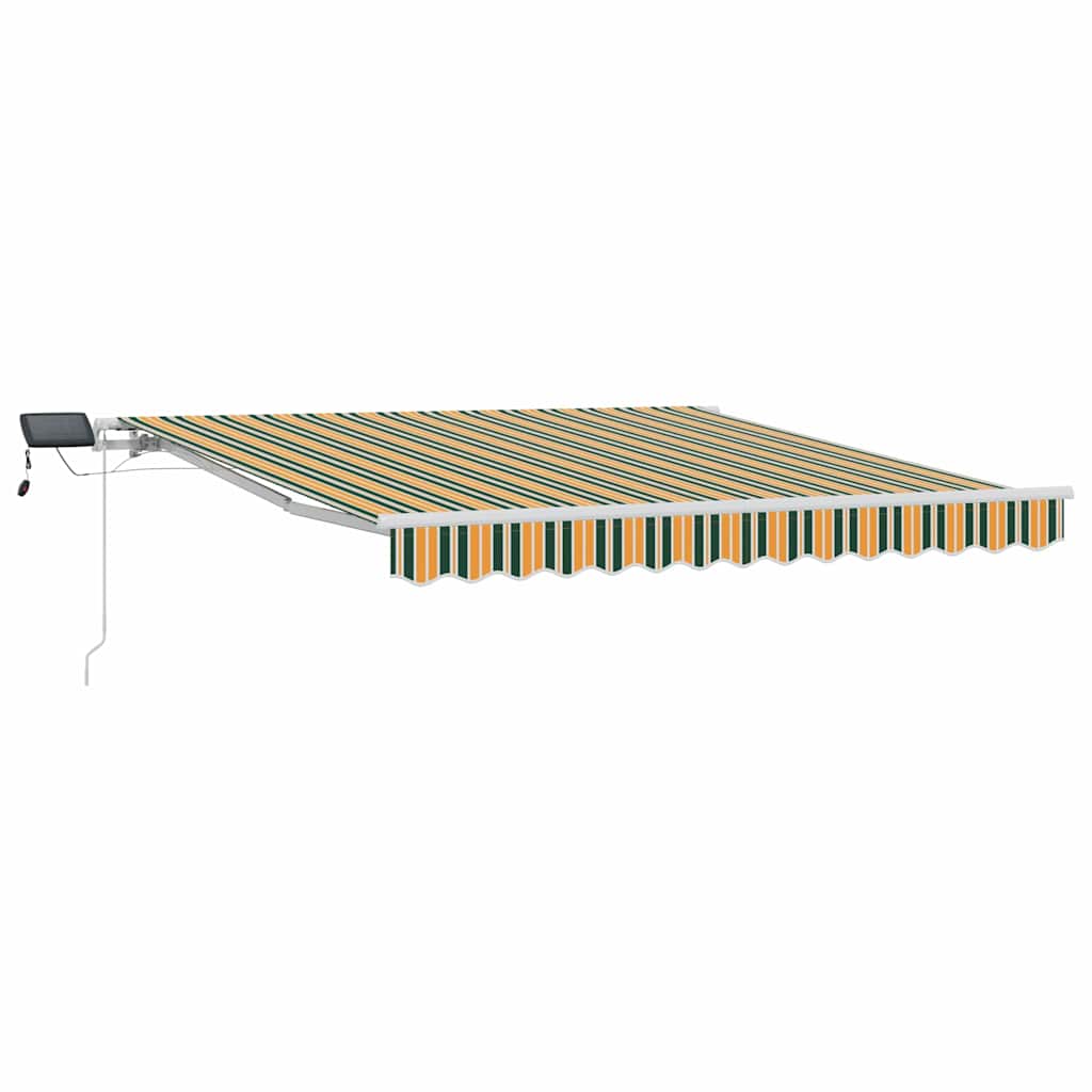 Udtrækkelig markise Grøn og gul 300 x 250 cm Stof og aluminium