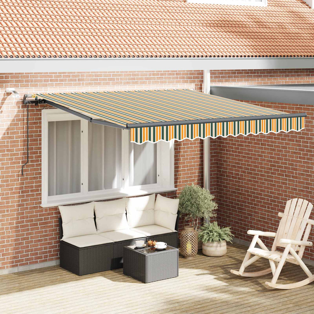 Udtrækkelig markise Grøn og gul 300 x 250 cm Polyester