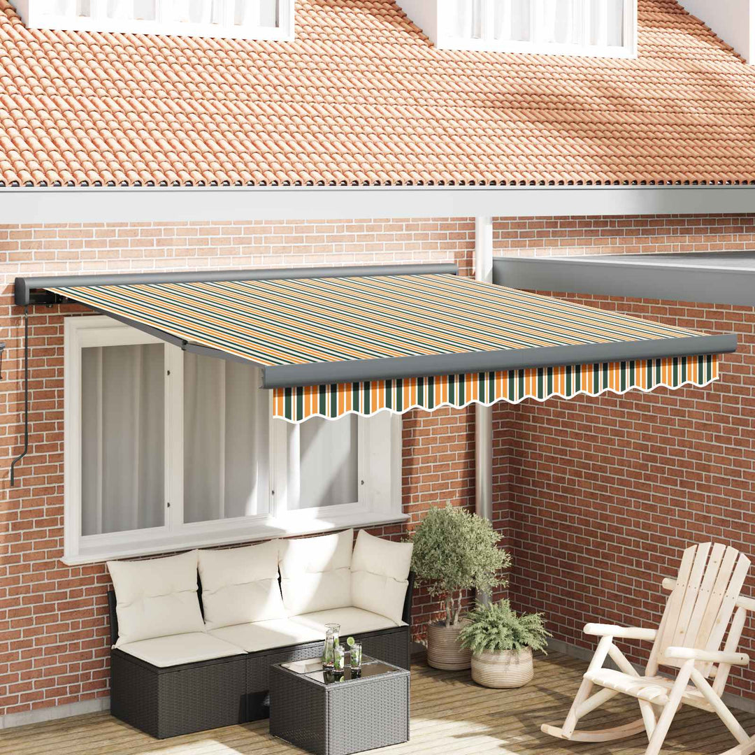 Utrækkelig Markise Grøn og Gul 300 x 250 cm Stof og Metal