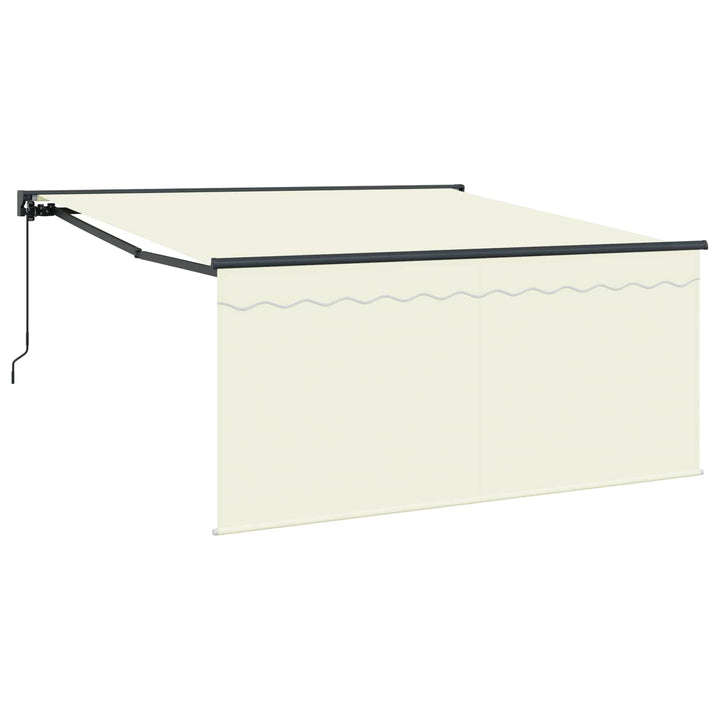 Utrækkelig Markise Creme 350 x 250 cm Polyester og Aluminium