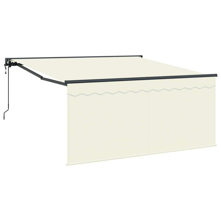 Utrækkelig Markise Creme 350 x 250 cm Polyester og Aluminium