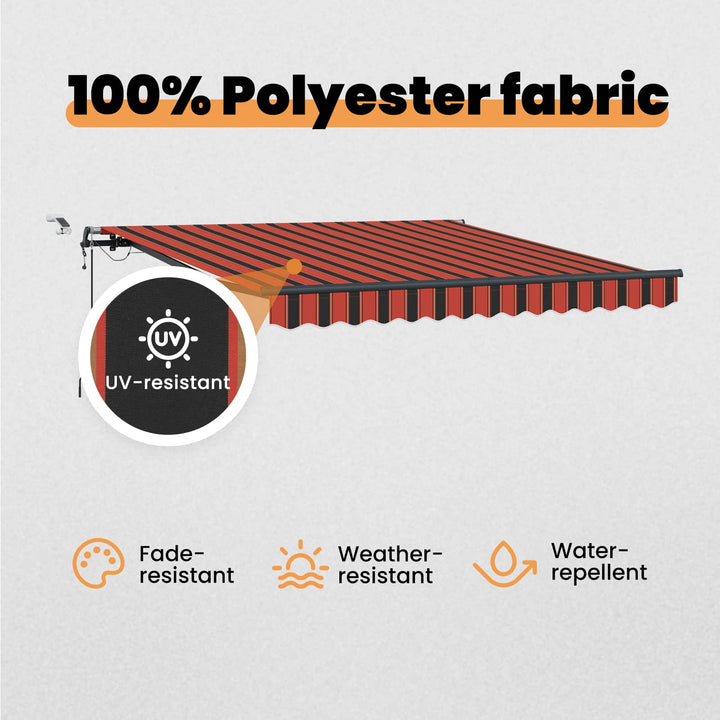 Udtrækkelig markise orange og brun 350 x 250 cm Polyester