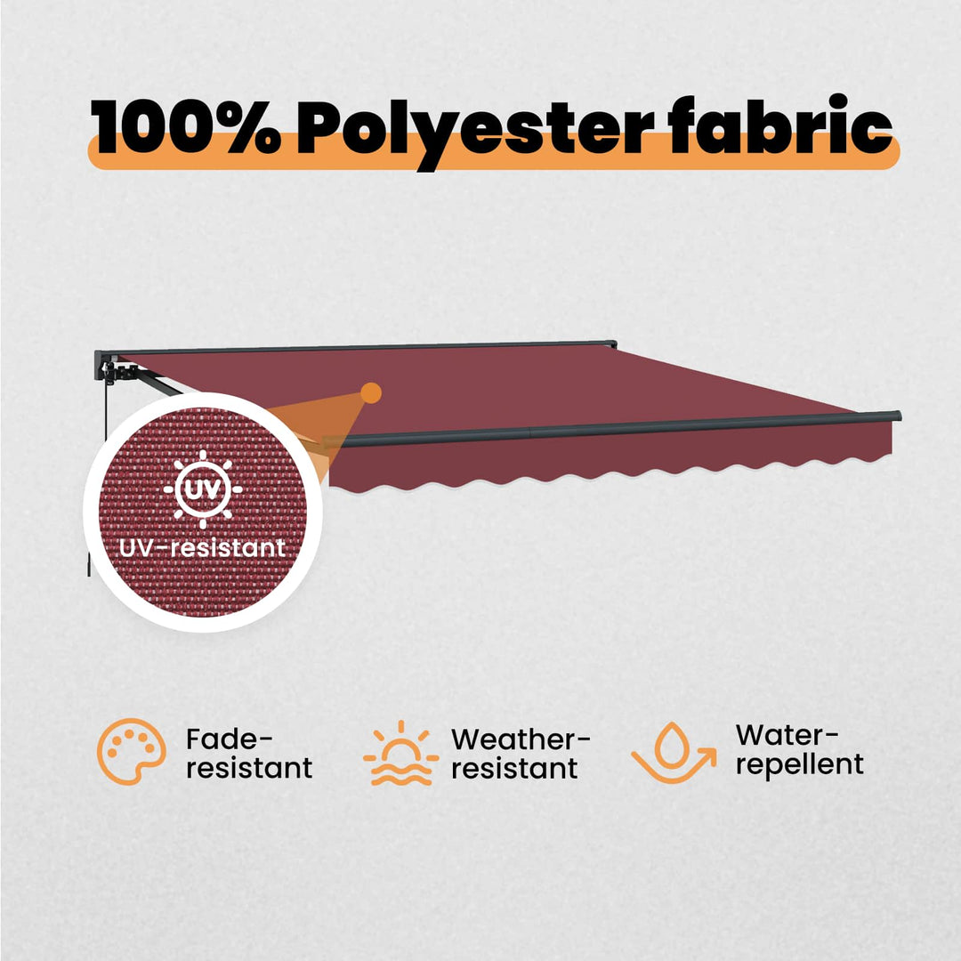 Markiseramme Bordeaux 350 x 250 cm Polyester med PU belægning
