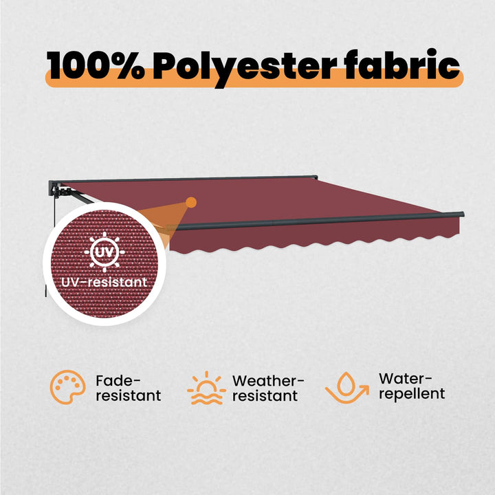 Markiseramme Bordeaux 350 x 250 cm Polyester med PU belægning