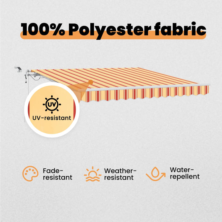 Udtrækkelig markise Gul og orange 350 x 250 cm Polyester