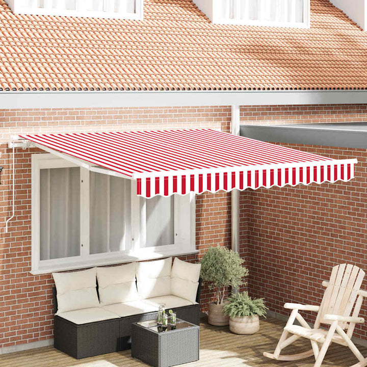 Udtrækkelig markise Rød 350 x 250 cm Polyester og Aluminium