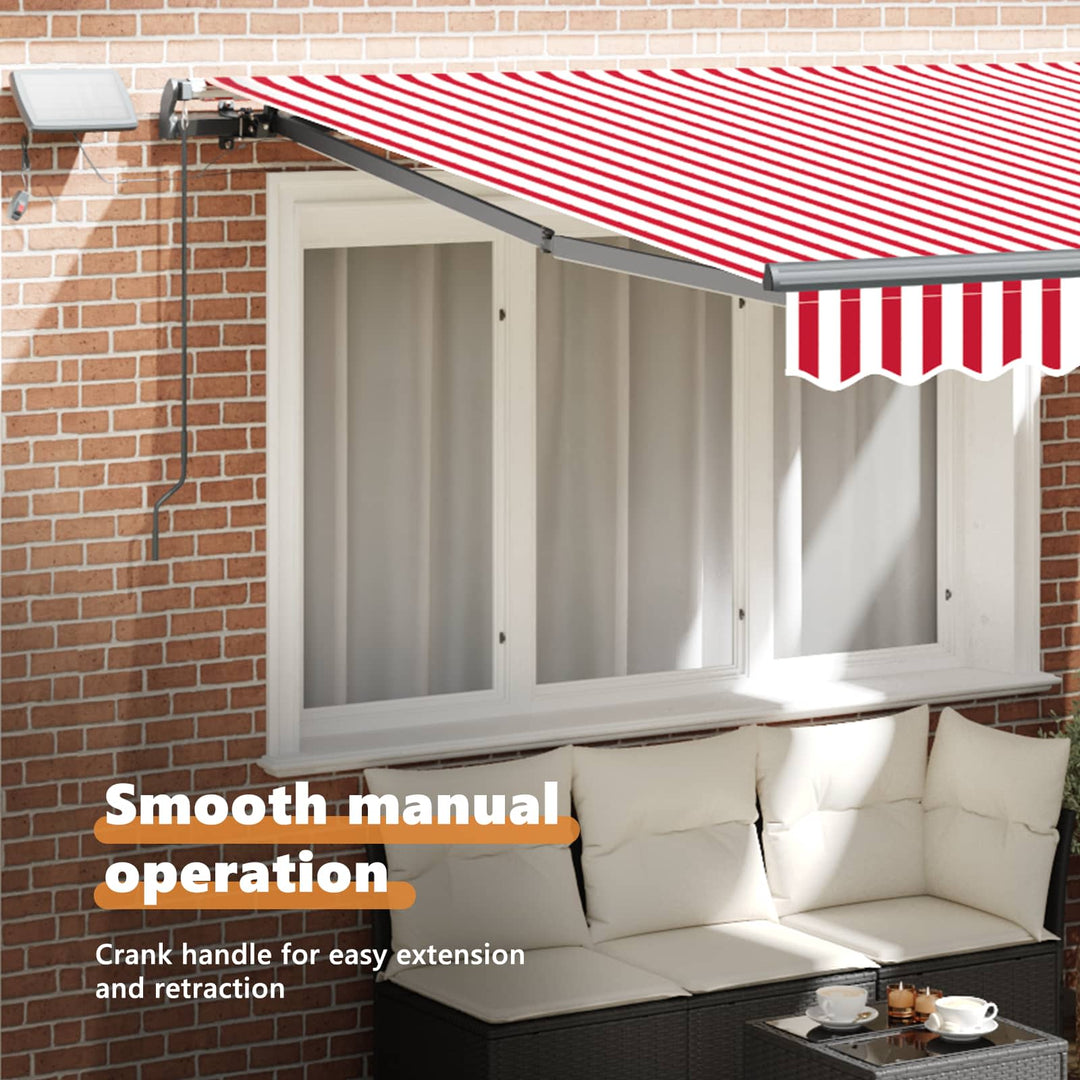 Udtrækkelig markise Rød og Hvid 350 x 250 cm Stof og aluminium