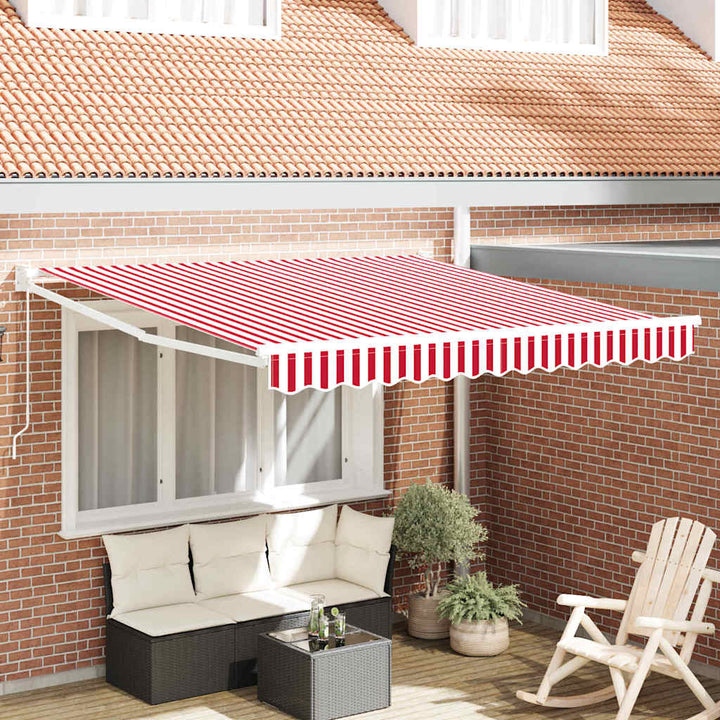 Udtrækkelig markise Rød og Hvid 350 x 250 cm