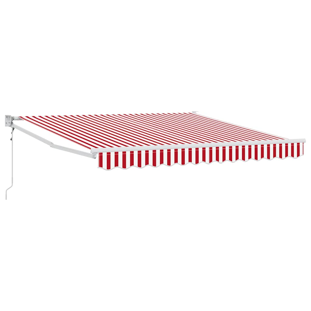 Udtrækkelig markise Rød og Hvid 350 x 250 cm Polyester og metal