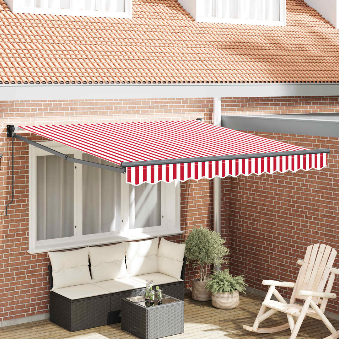 Udtrækkelig markise Rød og Hvid 350 x 250 cm