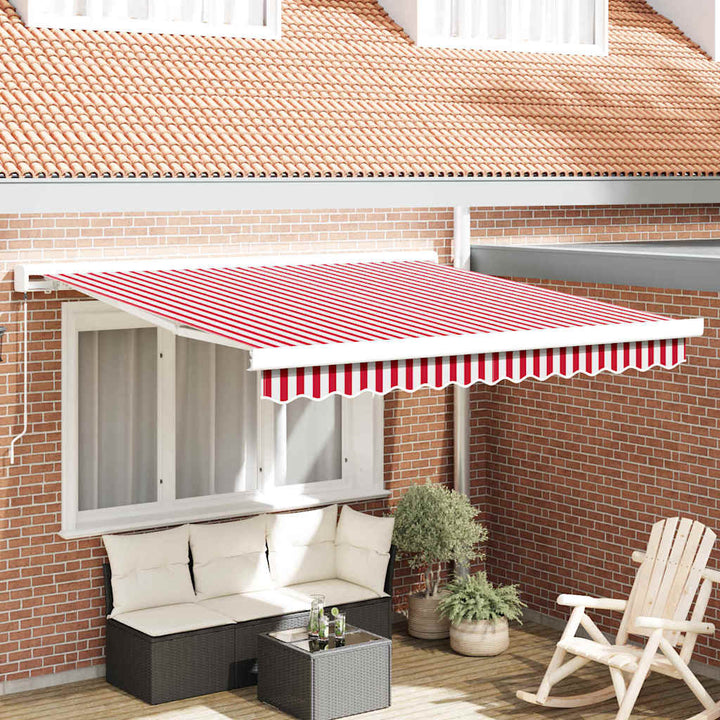 Udtrækkelig markise Rød og Hvid 350 x 250 cm