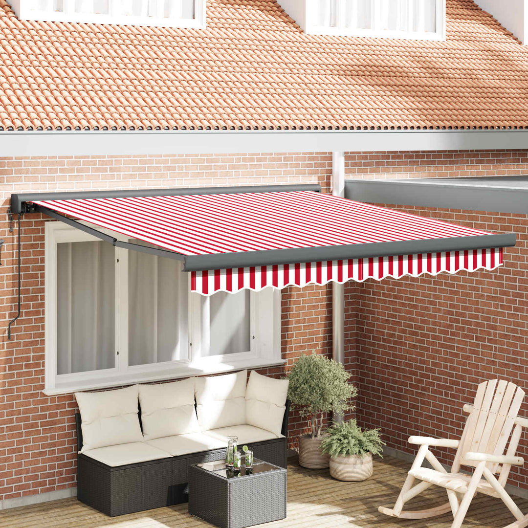 Udtrækkelig markise Rød og Hvid 350 x 250 x 165 cm