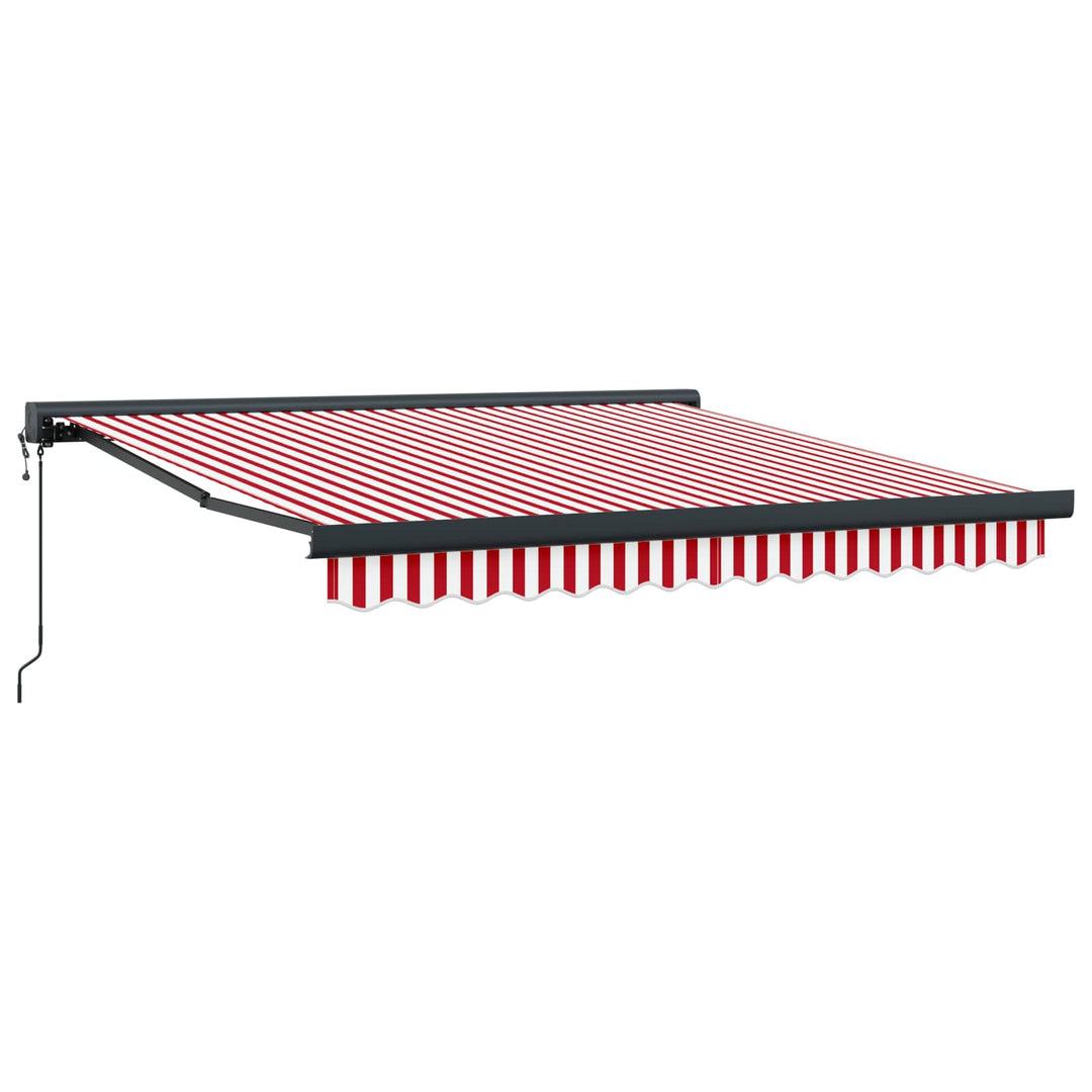 Udtrækkelig markise Rød og Hvid 350 x 250 x 165 cm