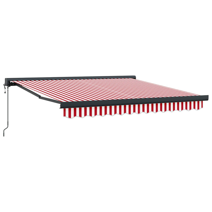 Udtrækkelig markise Rød og Hvid 350 x 250 x 165 cm