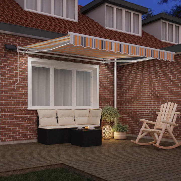 Udtrækkelig markise Flerfarvet 350 x 250 cm Stof og aluminium