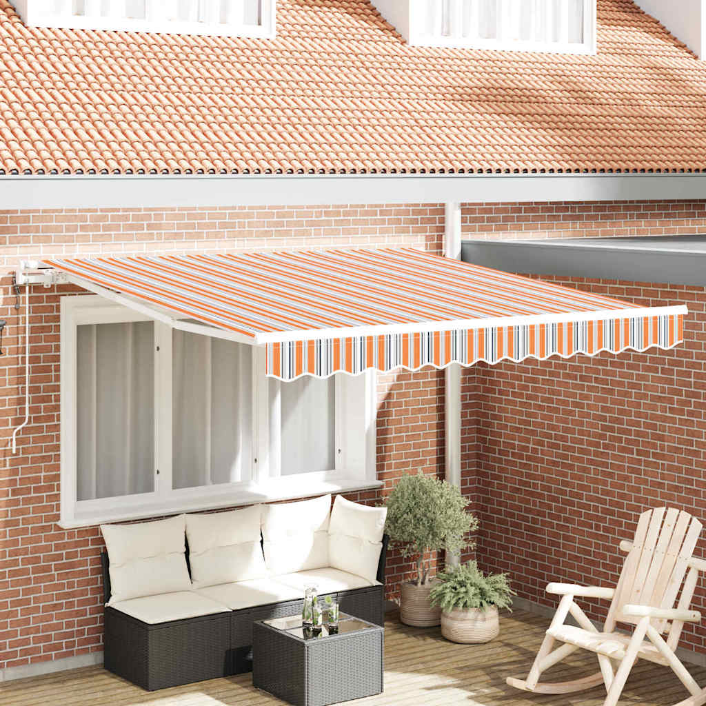 Udtrækkelig markise Flerfarvet 350 x 250 cm Stof og aluminium