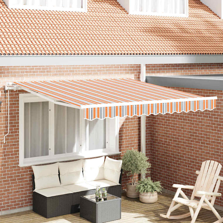 Udtrækkelig markise Flerfarvet 350 x 250 cm Stof og aluminium