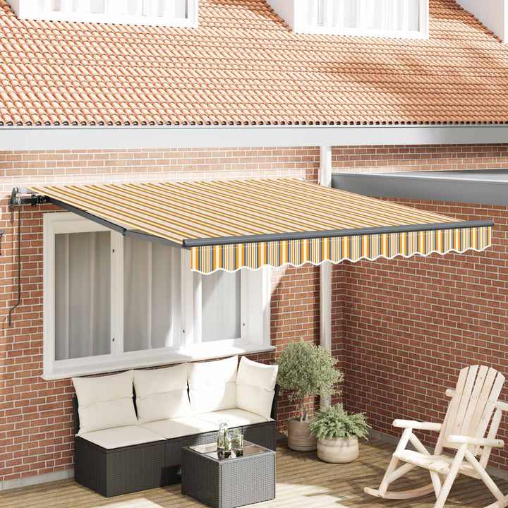 Udtrækkelig markise Flerfarvet 350 x 250 cm Stof og aluminium