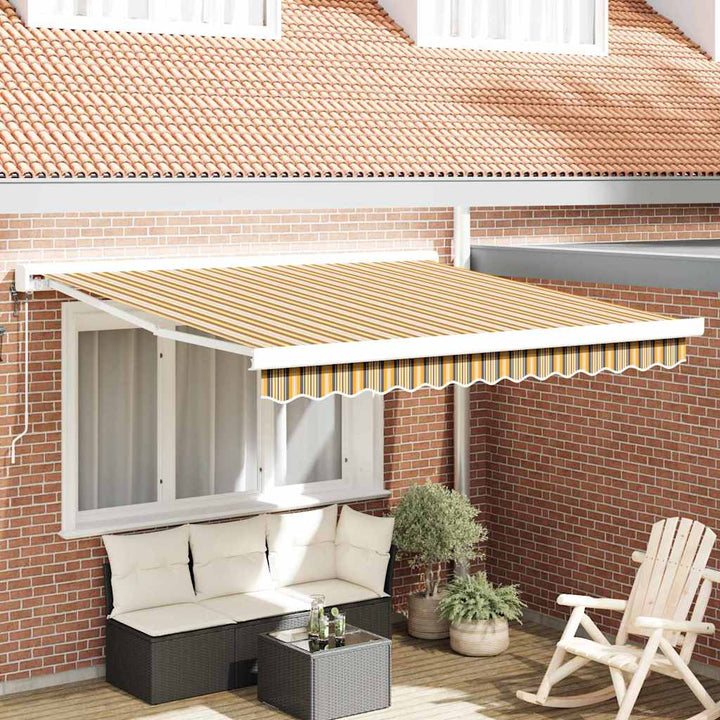 Udtrækkelig markise Flerfarvet 350 x 250 cm Stof og Metal
