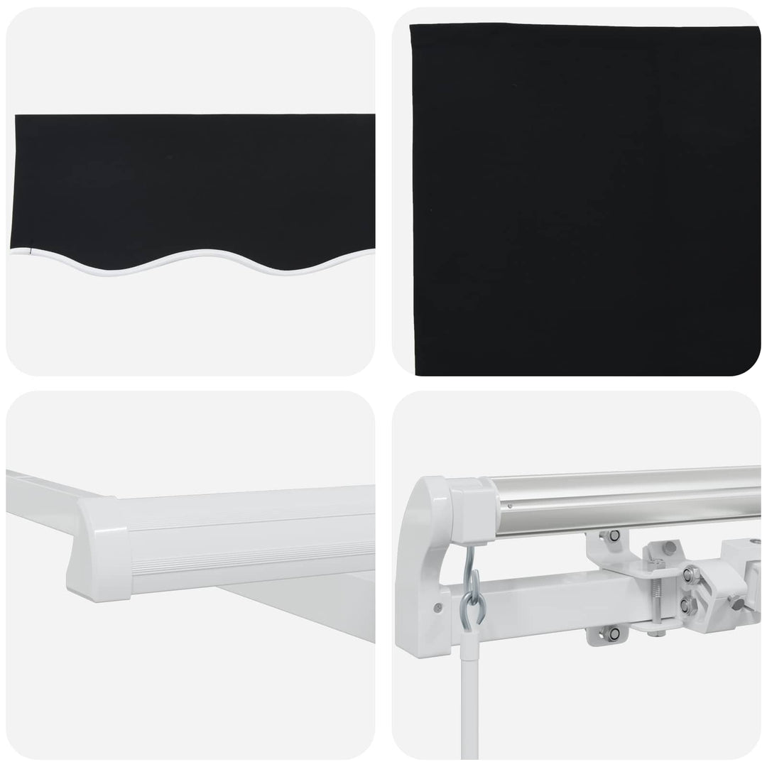 Udtrækkelig markise Sort 350 x 250 cm Polyester og Aluminium