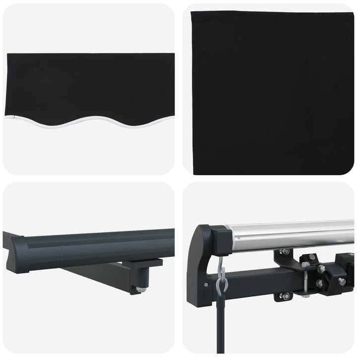 Udtrækkelig markise Sort 350 x 250 cm Polyester og Aluminium