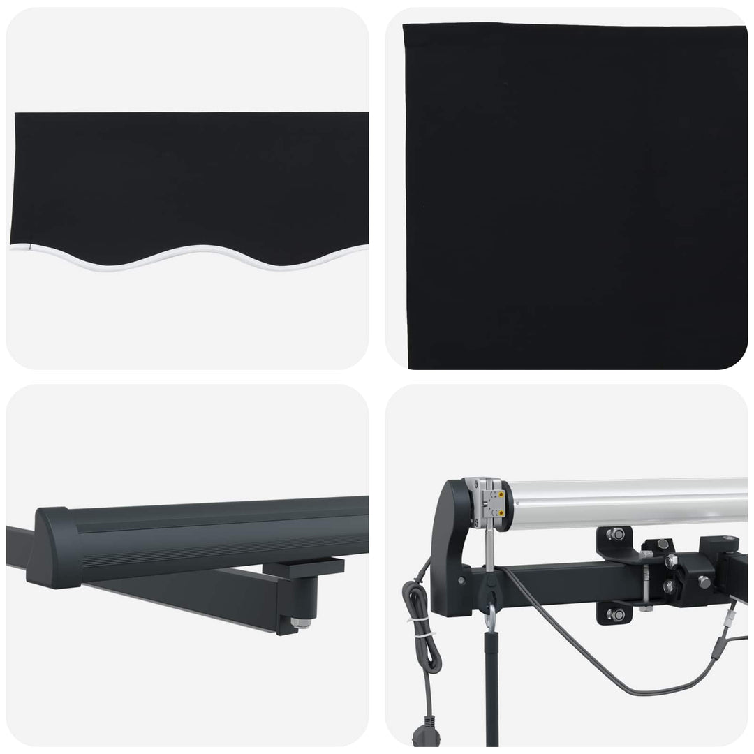 Udtrækkelig markise Sort 350 x 250 cm Polyester