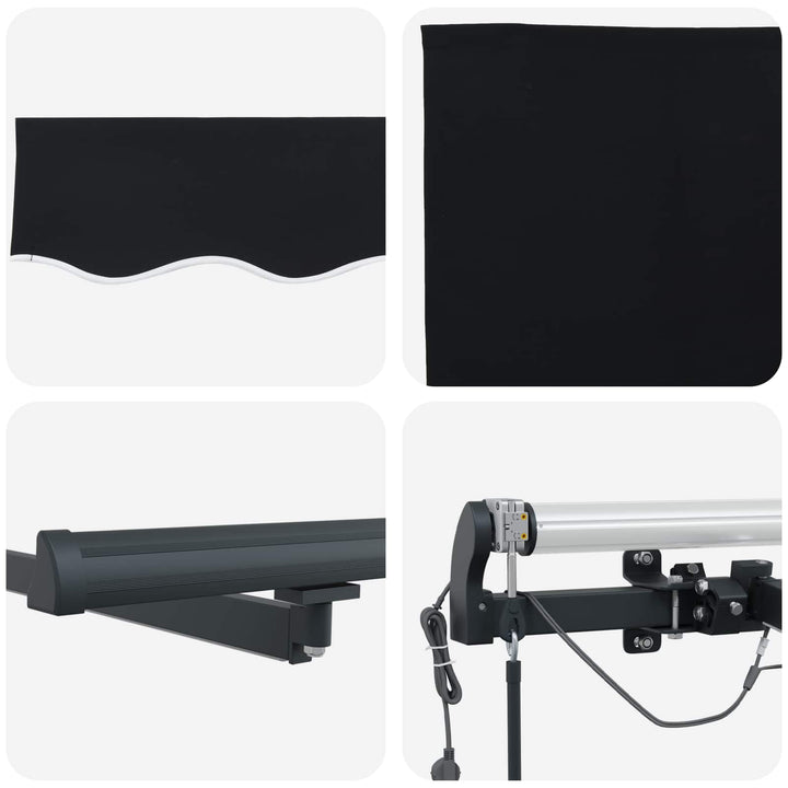 Udtrækkelig markise Sort 350 x 250 cm Polyester