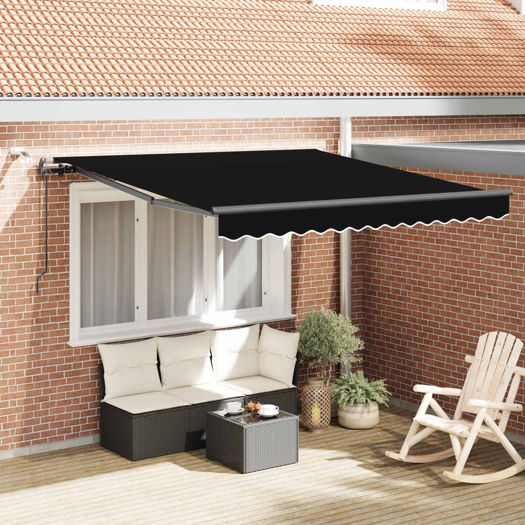Udtrækkelig markise Sort 350 x 250 cm Polyester