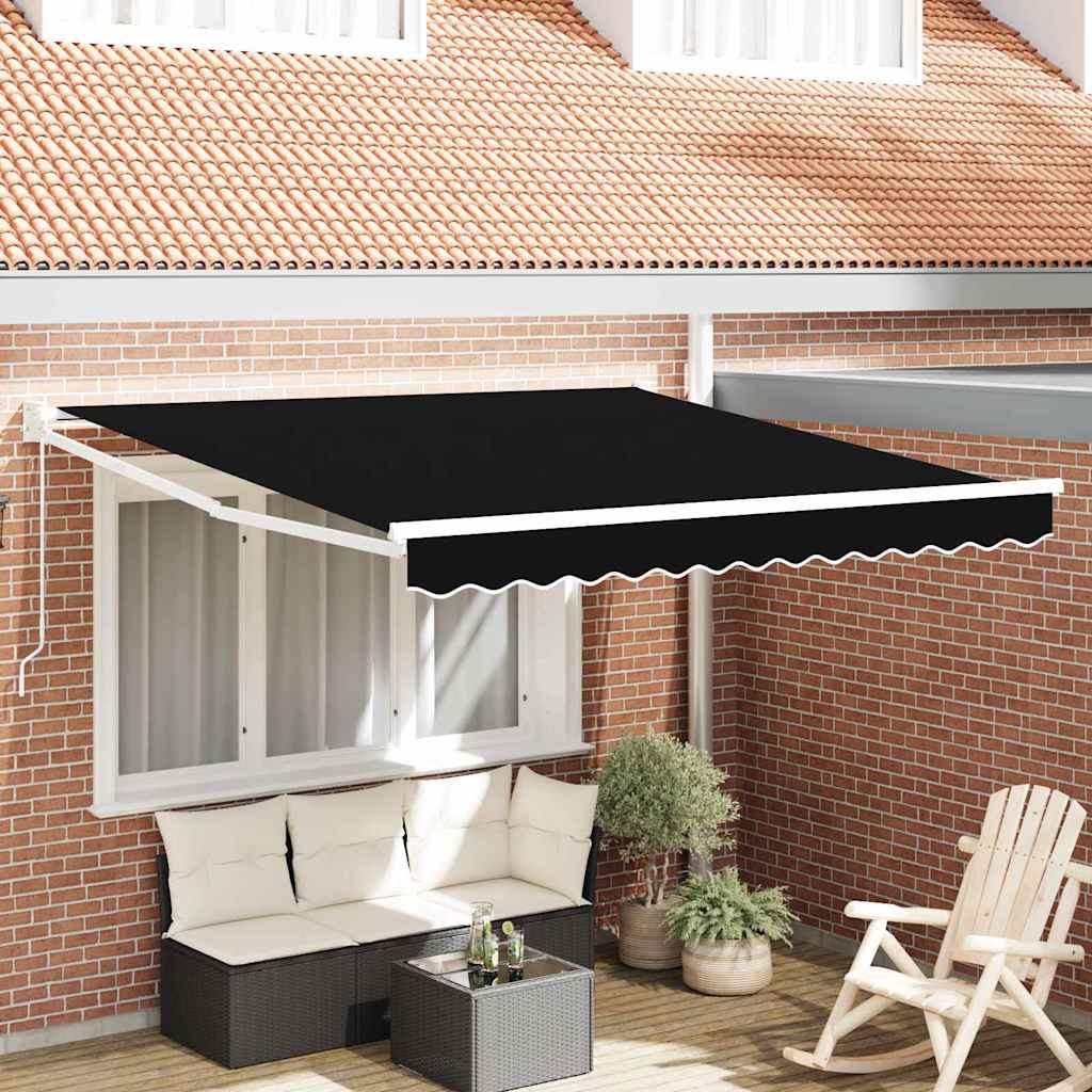 Udtrækkelig markise Sort 350 x 250 cm