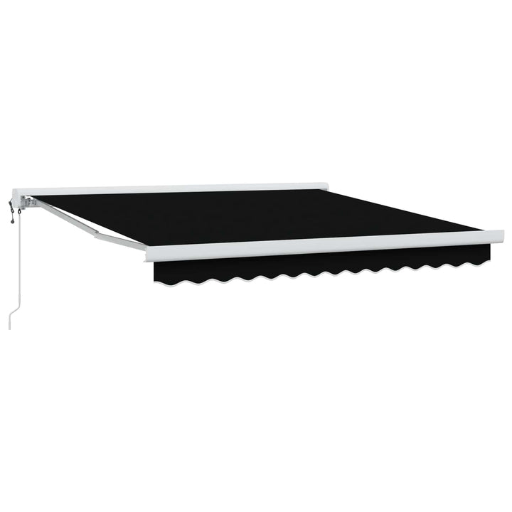 Udtrækkelig markise Sort 350 x 250 cm Stof og Metal