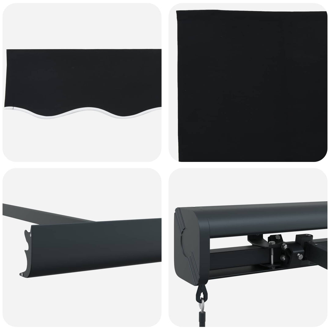 Udtrækkelig markise Sort 350 x 250 cm Canvas og Aluminium