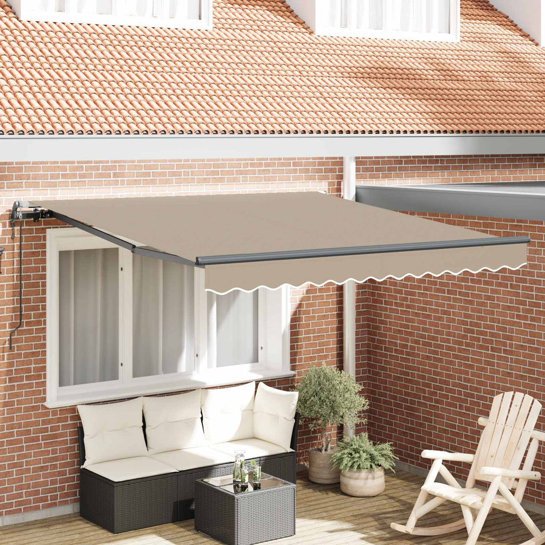 Udtrækkelig markise Beige 350 x 250 cm Stof og aluminium