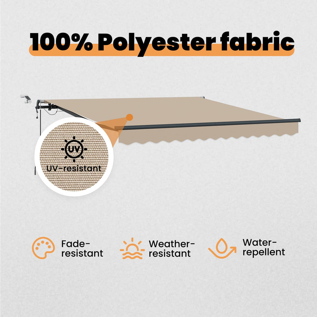 Udtrækkelig markise Beige 350 x 250 cm Polyester